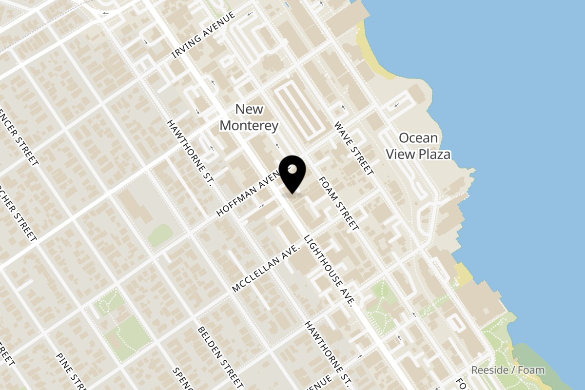 Map showing the location of Lighthouse Bistro Global Cuisine on 570 Lighthouse Ave in Monterey